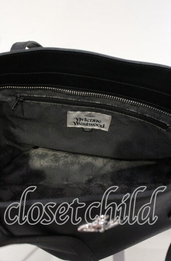 画像6: ヴィヴィアンウエストウッド 中古 / OPPER SAFFIANO TOTE（ショッパーサフィアーノトートバッグ）  ブラック  O-25-10-12-050-ba-YM-OS (6)