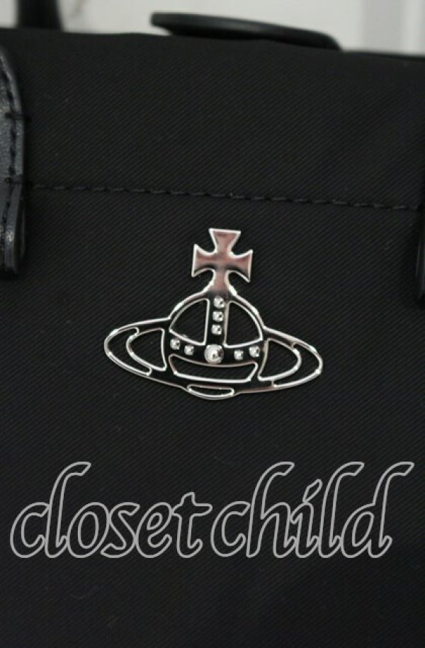 画像2: ヴィヴィアンウエストウッド 中古 / TEDDY SMALL TOTE CROSSBODY（テディスモールトートクロスボティバッグ）  ブラック ナイロン  O-25-10-12-051-ba-IG-OS (2)