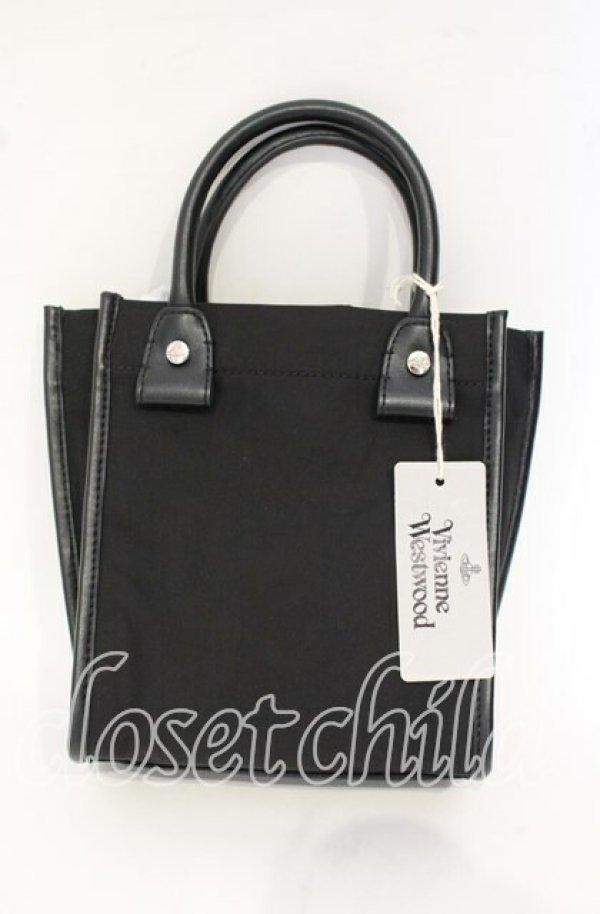 画像4: ヴィヴィアンウエストウッド 中古 / TEDDY SMALL TOTE CROSSBODY（テディスモールトートクロスボティバッグ）  ブラック ナイロン  O-25-10-12-051-ba-IG-OS (4)