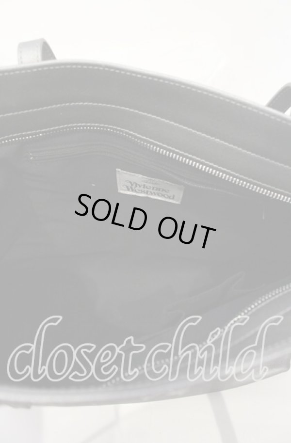 画像5: ヴィヴィアンウエストウッド 中古 / OPPER SAFFIANO TOTE（ショッパーサフィアーノトートバッグ）  アンスラサイト  O-25-10-12-056-ba-IG-OS (5)