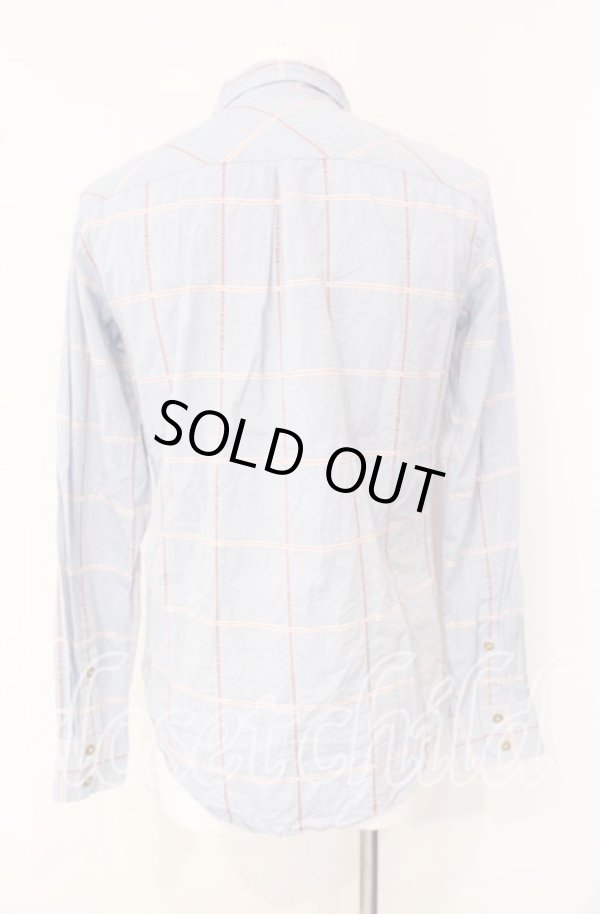 画像4: ヴィヴィアンウエストウッド MAN 中古 / ポケットチェックシャツ 46 サックス  O-25-10-12-006-bl-YM-ZH (4)