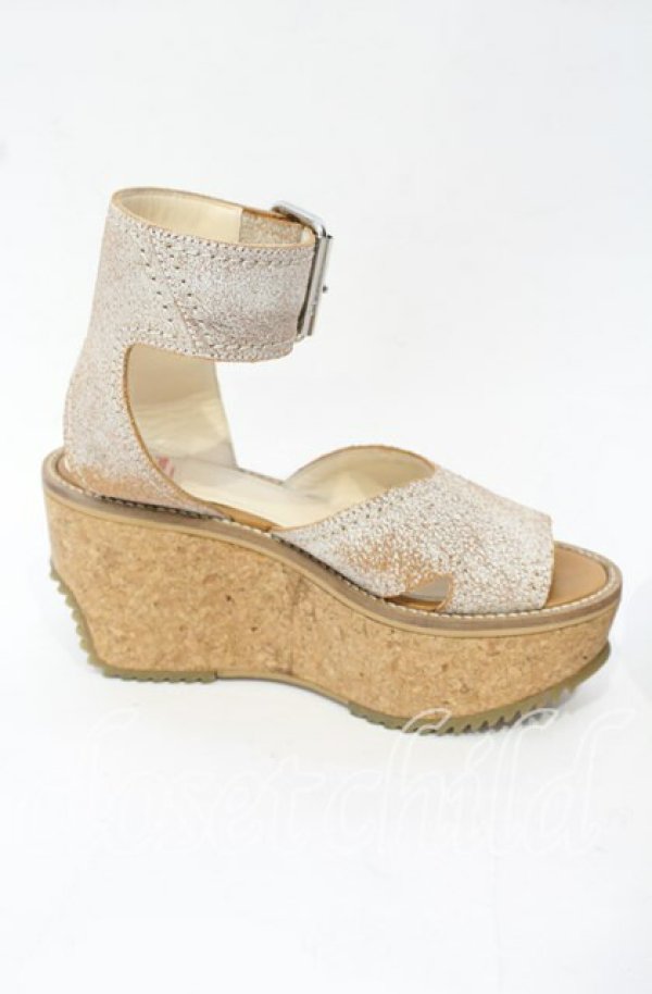 画像5: ヴィヴィアンウエストウッド 中古 / プラットホームベルトサンダルシューズ 36（約23cm相当） ブラウンｘホワイト  O-25-10-12-059-sh-YM-ZT1116G (5)