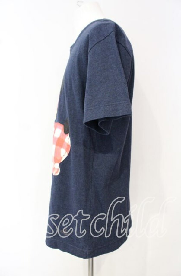 画像4: ヴィヴィアンウエストウッド MAN 中古 / GINGHAM PUPPY Tシャツ 44 ネイビー  O-25-10-12-001-ts-YM-ZH (4)