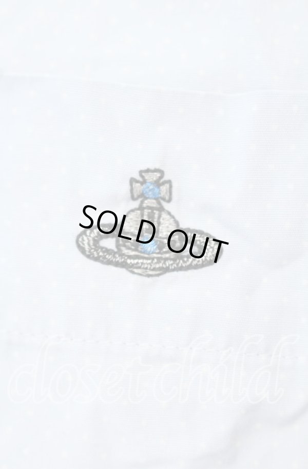 画像2: ヴィヴィアンウエストウッド MAN 中古 / 切替エドットクラシックシャツ 44 サックス  O-25-10-12-007-bl-YM-OS (2)
