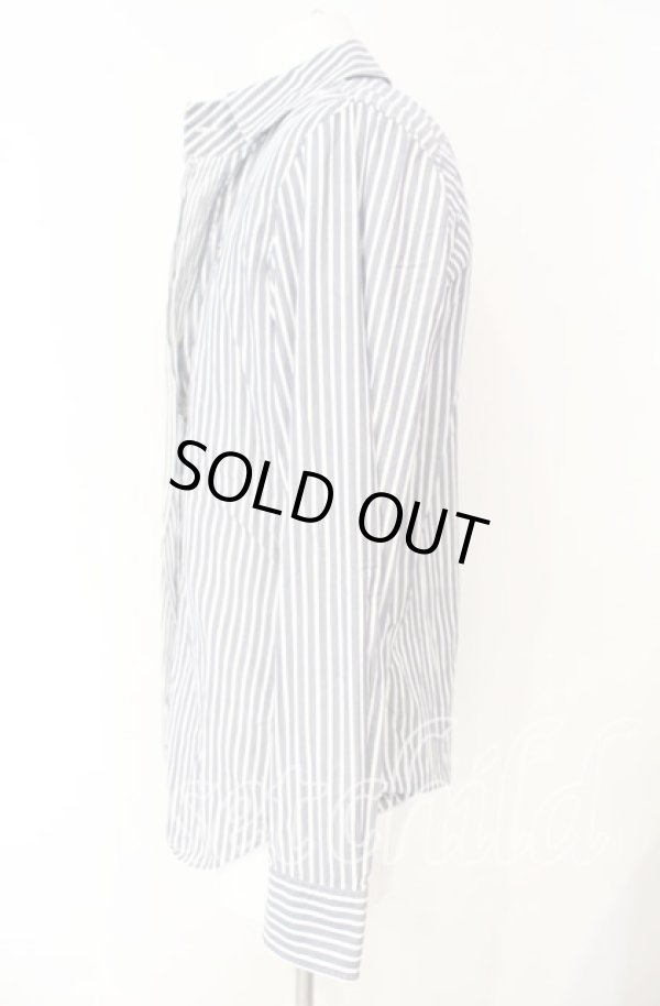 画像3: ヴィヴィアンウエストウッド MAN 中古 / 変形ストライプシャツ 1 ブルー  O-25-10-12-008-bl-YM-ZH (3)