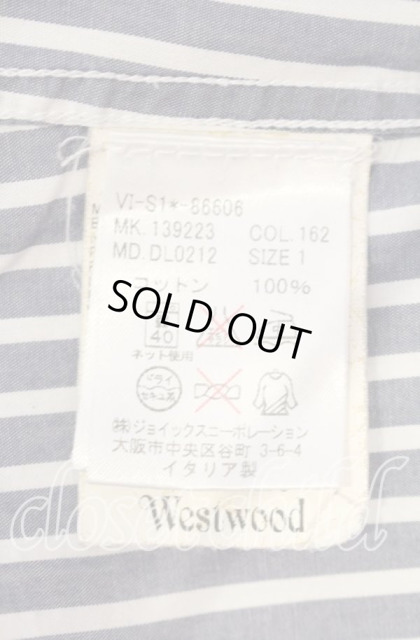 画像6: ヴィヴィアンウエストウッド MAN 中古 / 変形ストライプシャツ 1 ブルー  O-25-10-12-008-bl-YM-ZH (6)