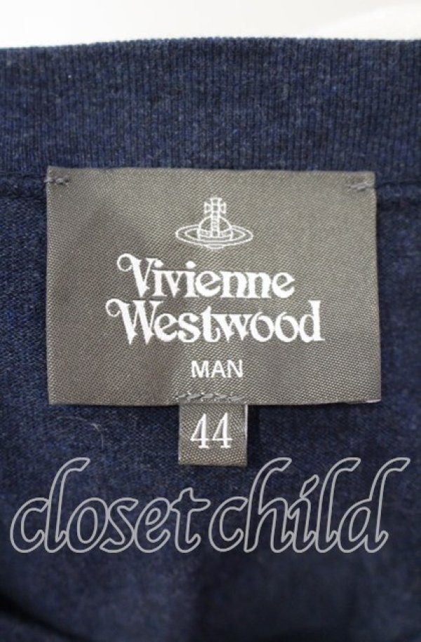画像6: ヴィヴィアンウエストウッド MAN 中古 / GINGHAM PUPPY Tシャツ 44 ネイビー  O-25-10-12-001-ts-YM-ZH (6)