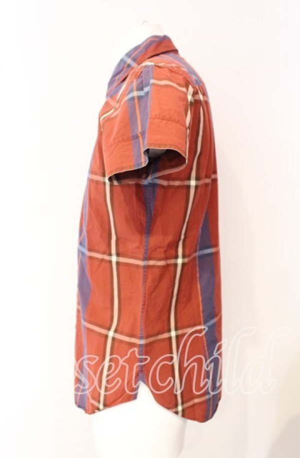 画像3: ヴィヴィアンウエストウッド MAN 中古 / 半袖チェックシャツ 44 レッド  O-25-10-12-010-bl-YM-ZH (3)