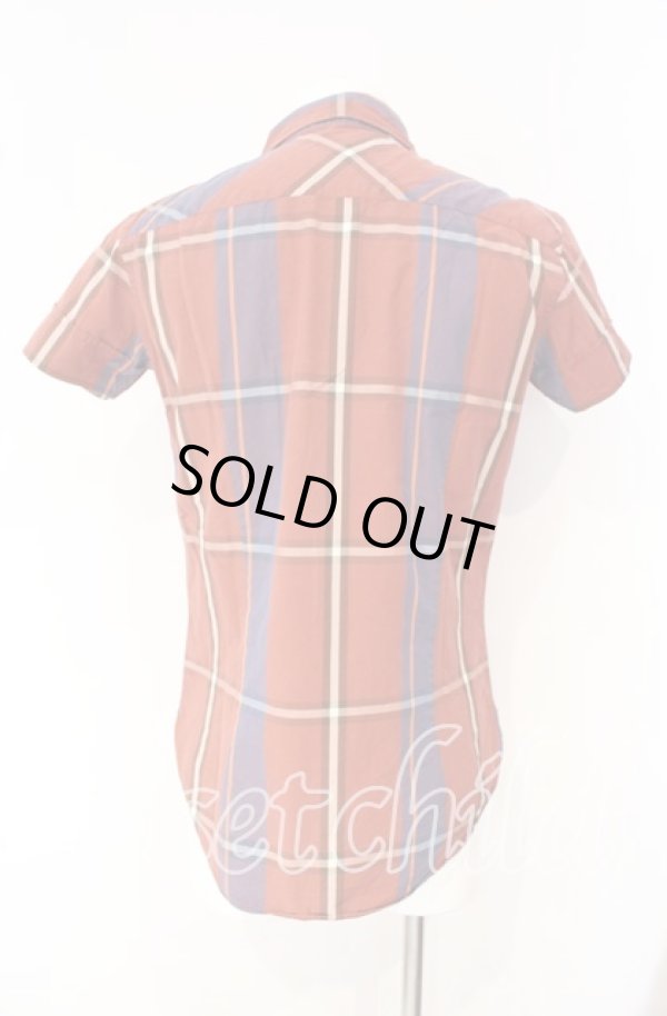 画像4: ヴィヴィアンウエストウッド MAN 中古 / 半袖チェックシャツ 44 レッド  O-25-10-12-010-bl-YM-ZH (4)