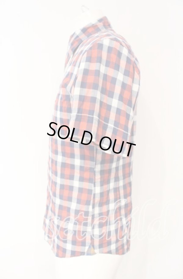 画像3: ヴィヴィアンウエストウッド 中古 / オジークラーク半袖チェックシャツ 44 レッド  O-25-10-12-011-bl-YM-ZH (3)