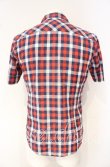 画像4: ヴィヴィアンウエストウッド 中古 / オジークラーク半袖チェックシャツ 44 レッド  O-25-10-12-011-bl-YM-OS (4)