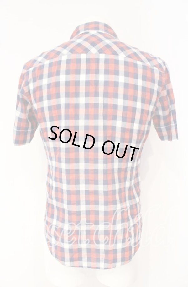 画像4: ヴィヴィアンウエストウッド 中古 / オジークラーク半袖チェックシャツ 44 レッド  O-25-10-12-011-bl-YM-ZH (4)