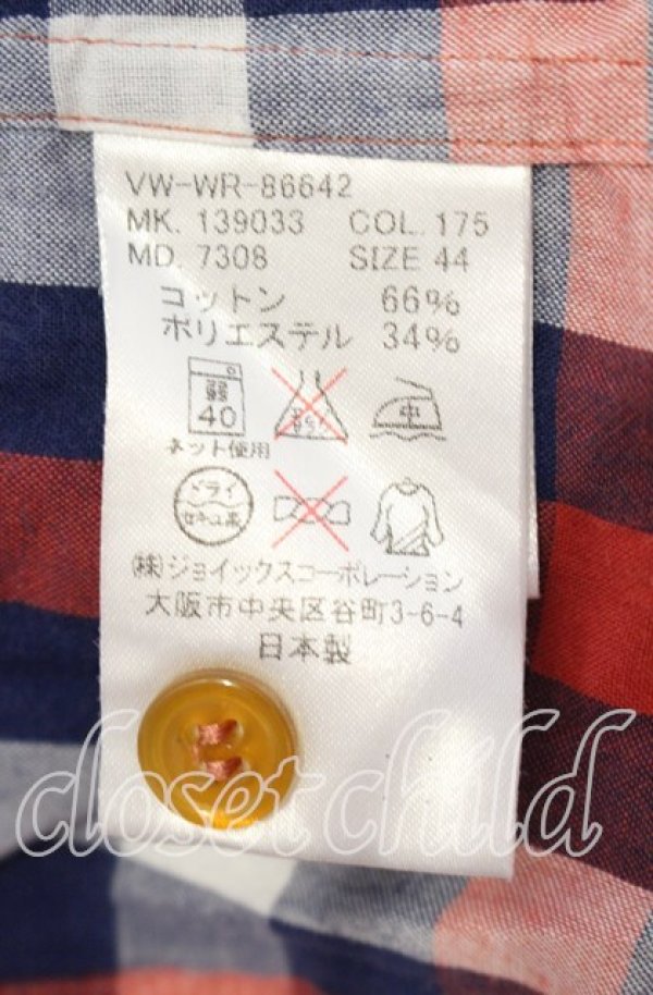 画像6: ヴィヴィアンウエストウッド 中古 / オジークラーク半袖チェックシャツ 44 レッド  O-25-10-12-011-bl-YM-ZH (6)