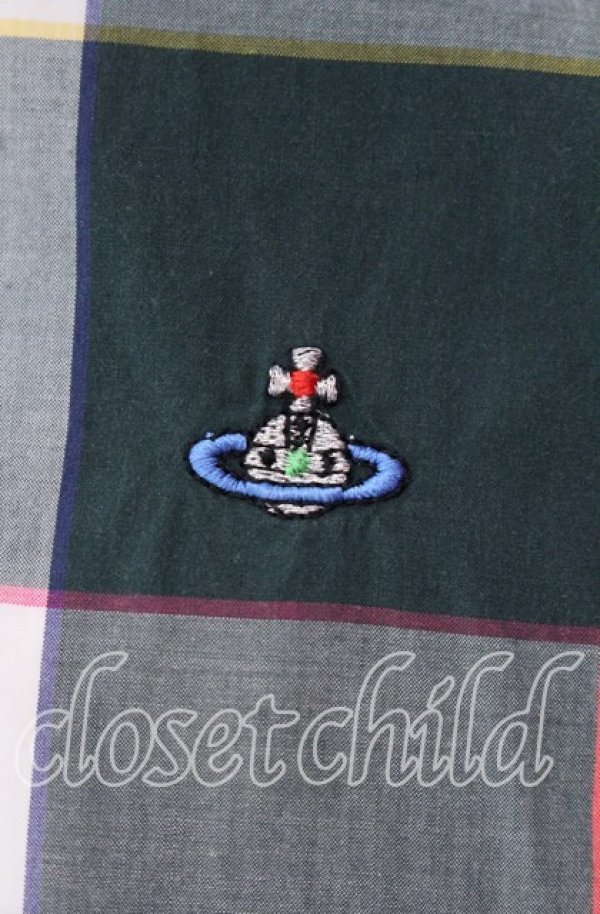 画像2: ヴィヴィアンウエストウッド 中古 / チェックボタンダウンシャツ 44 グリーン  O-25-10-12-013-bl-YM-ZH (2)