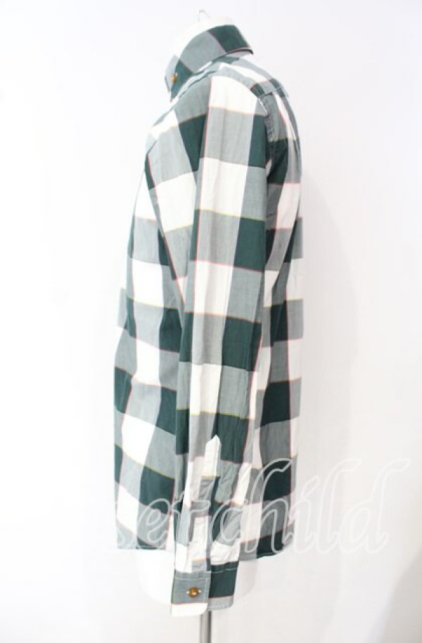 画像3: ヴィヴィアンウエストウッド 中古 / チェックボタンダウンシャツ 44 グリーン  O-25-10-12-013-bl-YM-ZH (3)