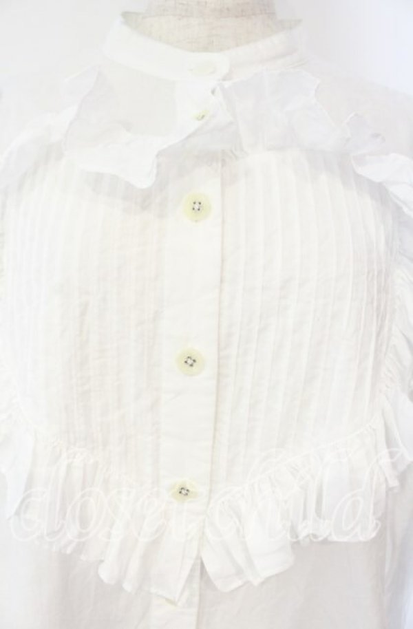 画像2: ヴィヴィアンウエストウッド 中古 / コットンローンラブフリルシャツ 00 ホワイト  O-25-10-12-016-bl-IG-OS (2)