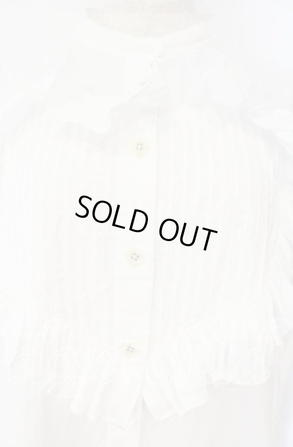 画像2: ヴィヴィアンウエストウッド 中古 / コットンローンラブフリルシャツ 00 ホワイト  O-25-10-12-016-bl-IG-ZY (2)