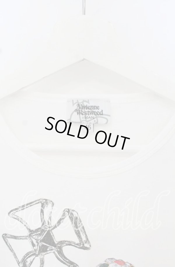 画像2: ヴィヴィアンウエストウッド MAN 中古 / クロウオーブ半袖Tシャツ 46 ホワイト  O-25-10-19-020-ts-IG-ZH (2)