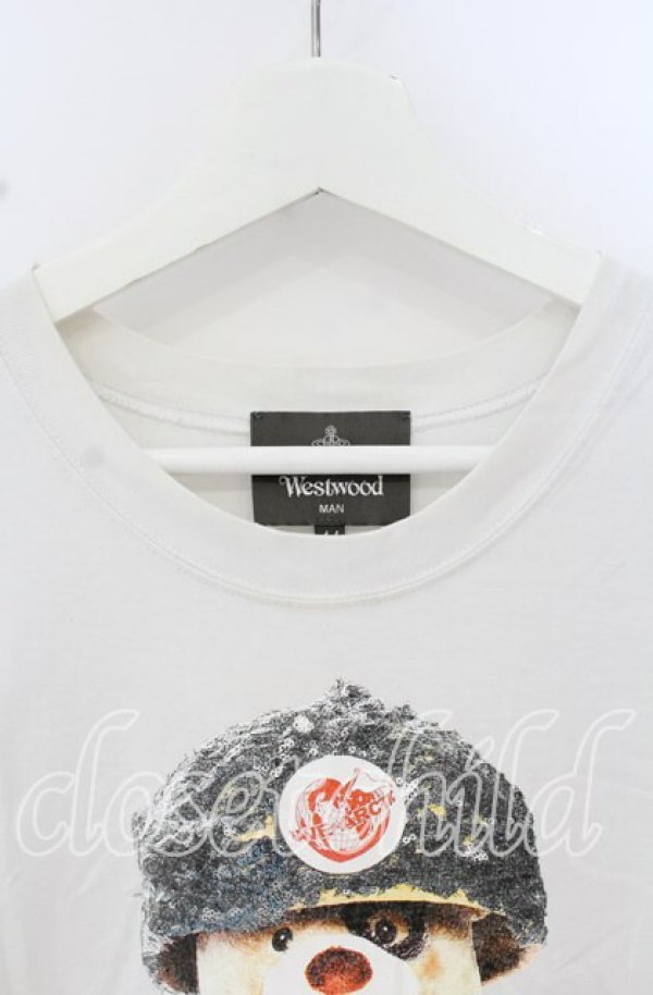 画像2: ヴィヴィアンウエストウッド MAN 中古 / CLIMATE REVOLUTION BEAR” リラックス Tシャツ（クライメイトレボリューションベア） 44 ホワイト  O-25-10-19-021-ts-IG-ZH (2)