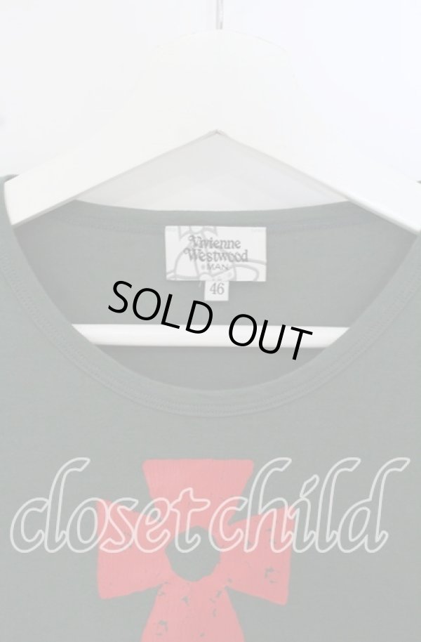 画像2: ヴィヴィアンウエストウッド MAN 中古 / オーブプリントTシャツ  グリーン  O-25-10-19-024-ts-IG-OS (2)