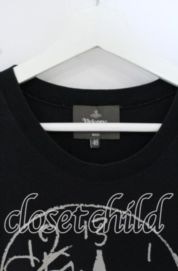画像2: ヴィヴィアンウエストウッド MAN 中古 / STOP CLIMATE CHANGE” ビッグTシャツ（ストップクライメイトチェンジ） 46 ブラック  O-25-10-19-028-ts-IG-ZH (2)