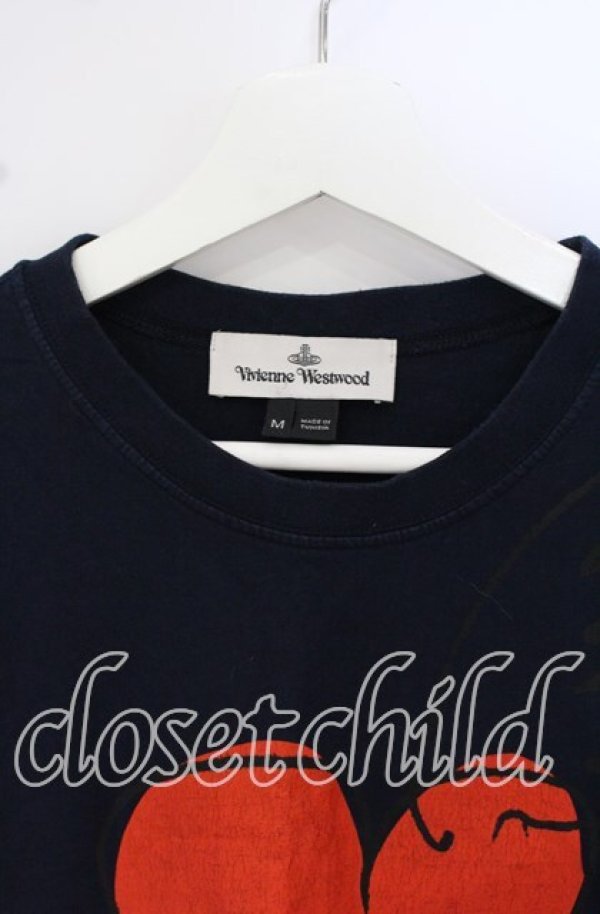 画像2: ヴィヴィアンウエストウッド MAN 中古 / CLASSIC T-SHIRT CULTURE HEART（クラシックティーシャツ カルチャーハート） M ネイビー  O-25-10-19-032-ts-IG-ZH (2)