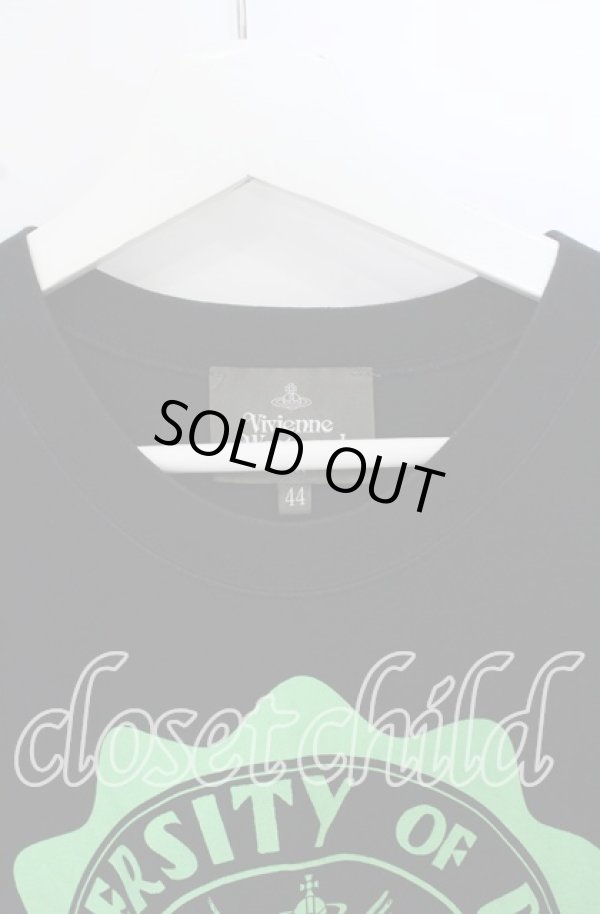 画像2: ヴィヴィアンウエストウッド MAN 中古 / "UNIVERSITY OF PEACE" リラックスTシャツ（ユニバーシティーオブピース） 44 ブラック  O-25-10-19-036-ts-IG-ZH (2)