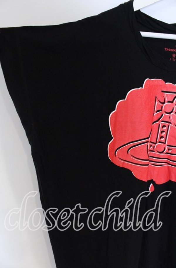 画像3: ヴィヴィアンウエストウッド 中古 / オーブプリントスクエアTシャツ 2 ブラック  O-25-10-19-038-to-IG-ZH (3)
