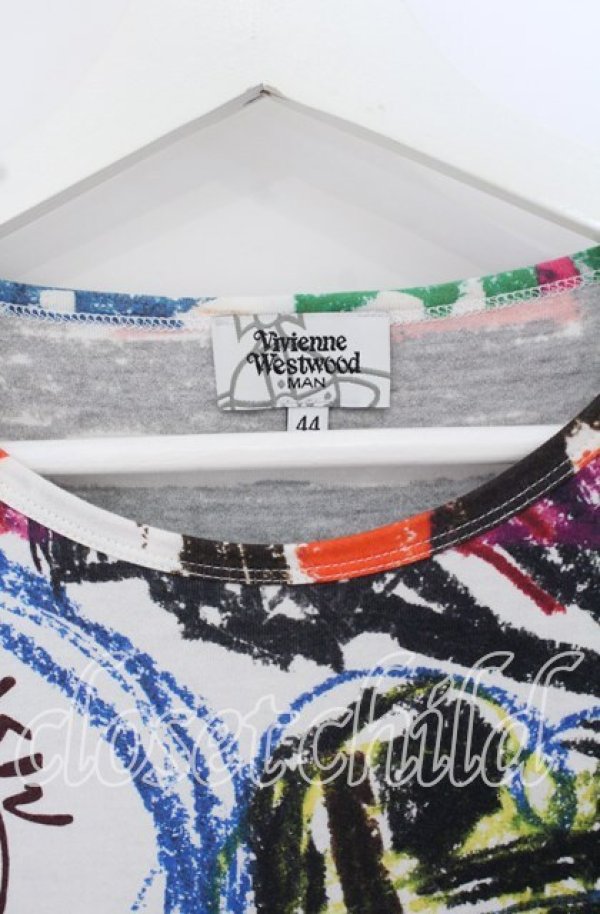 画像2: ヴィヴィアンウエストウッド 中古 / クレヨン柄カットソー 44 マルチ  O-25-10-19-039-ts-YM-ZH (2)