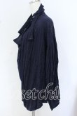 画像4: ANGLOMANIA 中古 / バルーン袖ドレープトップス 38 ネイビー  O-25-10-19-040-to-YM-OS (4)