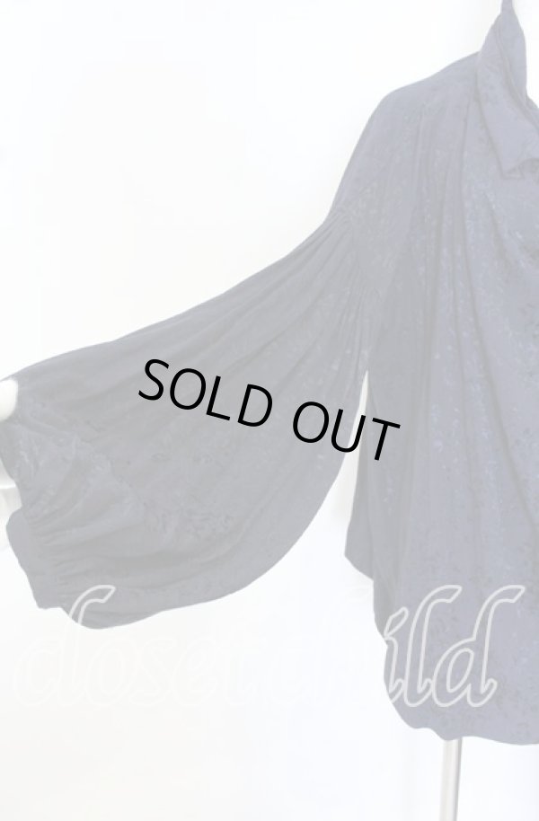 画像5: ANGLOMANIA 中古 / バルーン袖ドレープトップス 38 ネイビー  O-25-10-19-040-to-YM-OS (5)