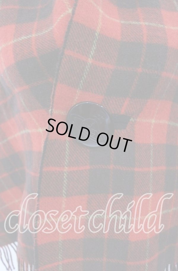 画像2: ヴィヴィアンウエストウッド 中古 / リバーシブルストール  レッドタータン  O-25-10-19-044-gd-YM-OS (2)