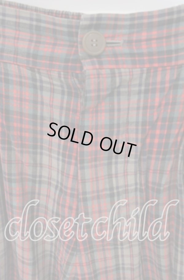 画像2: ヴィヴィアンウエストウッド MAN 中古 / チェックワイドリネン混パンツ 46 マルチ（ブラウン系）  O-25-10-19-046-pa-YM-ZH (2)