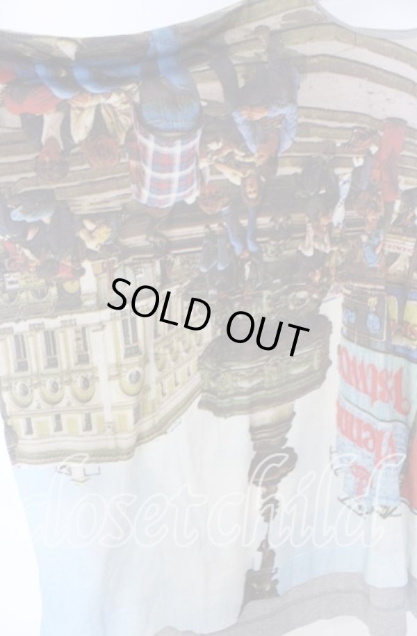 画像2: ANGLOMANIA 中古 / ピカデリーサーカス変形カットワンピース  マルチ×グレー  O-25-10-19-006-op-IG-ZH (2)