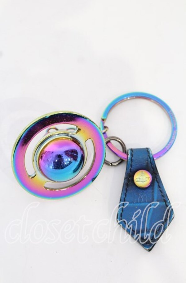画像4: ヴィヴィアンウエストウッド 中古 / 3D ORB キーホルダー  ブラック×オーロラ  O-25-10-19-052-gd-YM-OS (4)