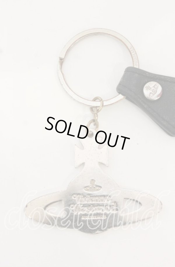 画像2: ヴィヴィアンウエストウッド 中古 / Hammered ORB （ハマードオーブ）キーリング  ブラックｘシルバー  O-25-10-19-053-gd-YM-OS (2)