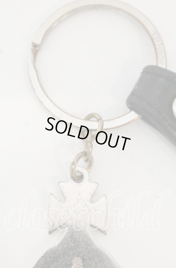 画像3: ヴィヴィアンウエストウッド 中古 / Hammered ORB （ハマードオーブ）キーリング  ブラックｘシルバー  O-25-10-19-053-gd-YM-OS (3)