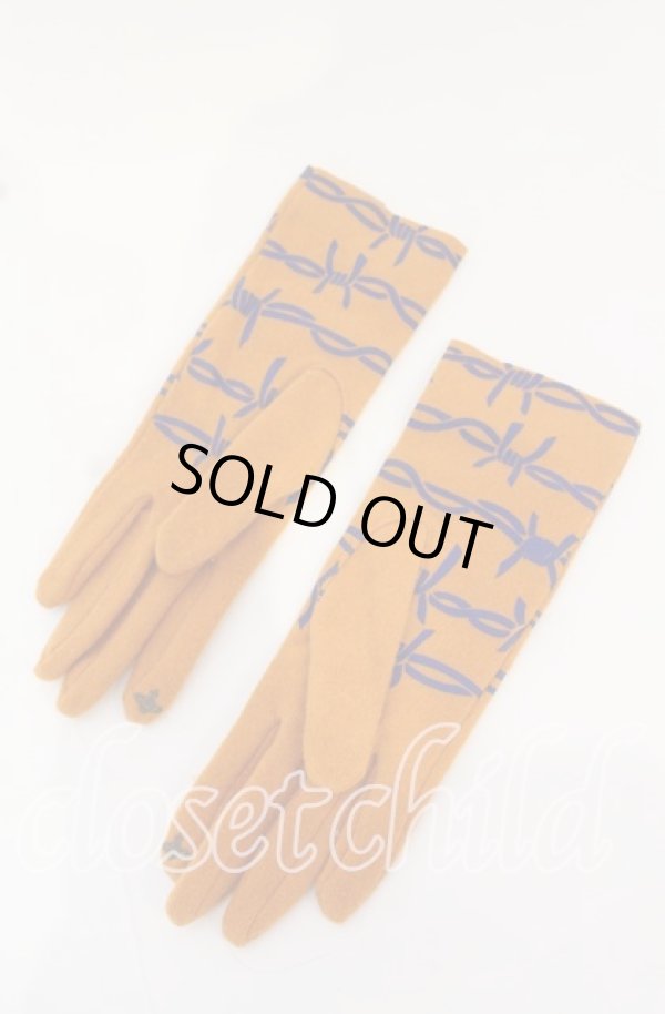 画像3: ヴィヴィアンウエストウッド 中古 / Barbed Wire Globe（バーブルワイヤーグローブ）  イエローｘネイビー  O-25-10-19-057-gd-YM-ZH (3)