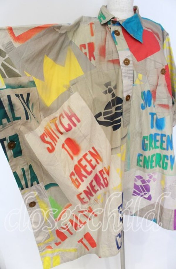 画像3: ヴィヴィアンウエストウッド MAN 中古 / マニフェストオージーポンチョ  ベージュ  O-25-10-19-007-bl-IG-ZH (3)