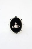 画像2: ヴィヴィアンウエストウッド 中古 / Black Oval Ring（ブラックオーバル　リング） S（11号） ブラックｘシルバー  O-25-10-19-064-rg-YM-OS (2)