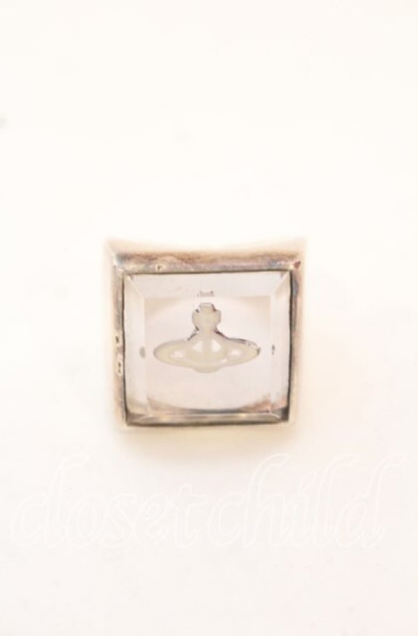 画像2: ヴィヴィアンウエストウッド 中古 / Glass Squear Ring（グラススクエアリング） S（11号） シルバーｘクリア  O-25-10-19-065-ac-YM-OS (2)