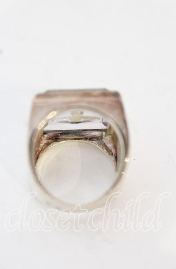 画像4: ヴィヴィアンウエストウッド 中古 / Glass Squear Ring（グラススクエアリング） S（11号） シルバーｘクリア  O-25-10-19-065-ac-YM-OS (4)