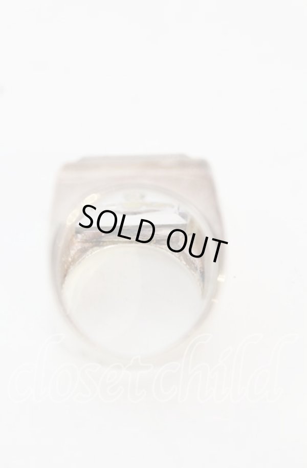 画像4: ヴィヴィアンウエストウッド 中古 / Glass Squear Ring（グラススクエアリング） S（11号） シルバーｘクリア  O-25-10-19-065-ac-YM-OS (4)