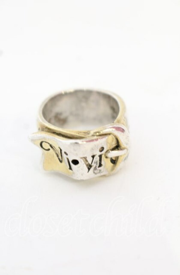 画像2: ヴィヴィアンウエストウッド 中古 / 旧ベルトリング S（10号） ゴールド（ホボシルバー）  O-25-10-19-067-rg-YM-OS (2)