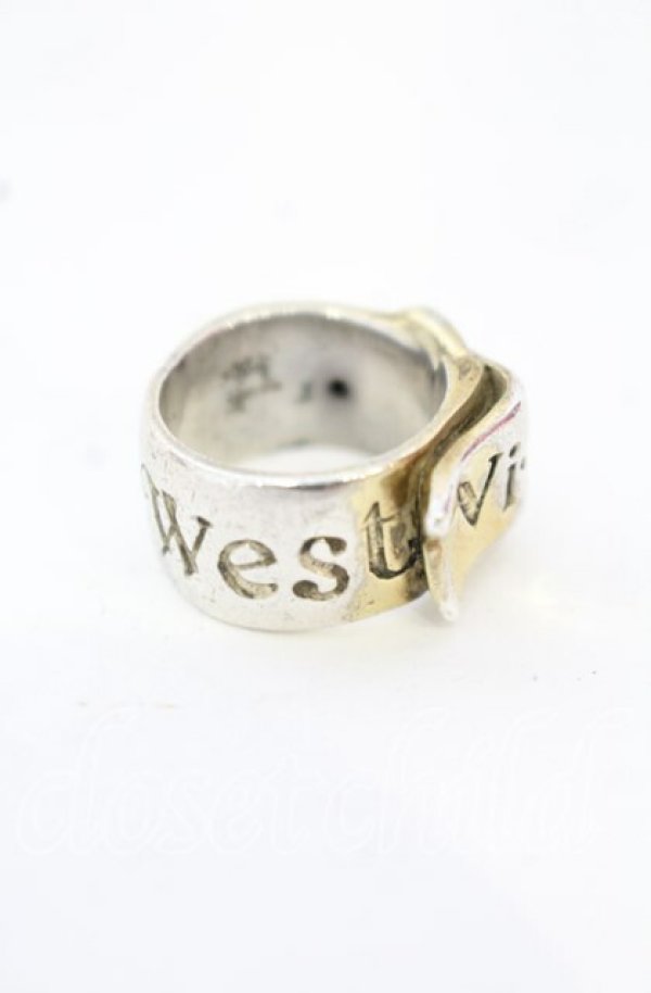 画像4: ヴィヴィアンウエストウッド 中古 / 旧ベルトリング S（10号） ゴールド（ホボシルバー）  O-25-10-19-067-rg-YM-OS (4)