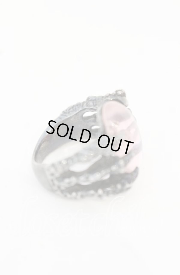 画像5: ヴィヴィアンウエストウッド 中古 / Crow Cabochon Ring（クロウカボションリング） S（12号） ピンクｘガンメタル  O-25-10-19-069-ac-YM-OS (5)