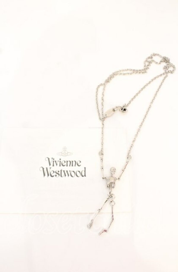 画像5: ヴィヴィアンウエストウッド 中古 /ELETON LONG NECKLACE(スケルトンロングネックレス)  シルバー  O-25-10-19-074-nl-YM-OS (5)