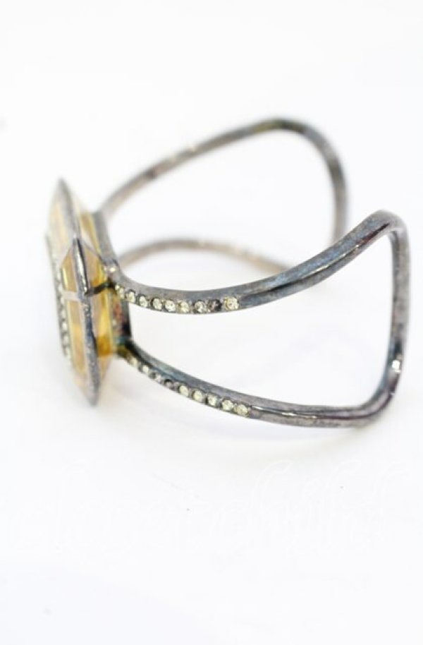 画像2: ヴィヴィアンウエストウッド 中古 / エメラルドフレームバングル  イエローxガンメタル  O-25-10-19-081-ac-YM-OS (2)