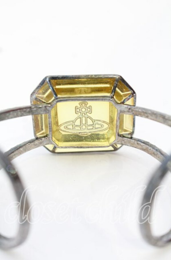 画像5: ヴィヴィアンウエストウッド 中古 / エメラルドフレームバングル  イエローxガンメタル  O-25-10-19-081-ac-YM-OS (5)