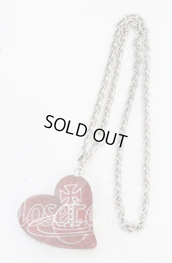 画像2: ヴィヴィアンウエストウッド 中古 / heart rocket keyring PENDANT（ハートロケットキーリングペンダント）  レッド×シルバー  O-25-10-19-082-nl-IG-OS (2)